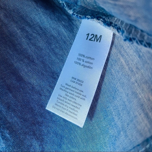 𝅺CARTER'S Baby Girl Jean Tunic Elephants - Picture 8 of 8